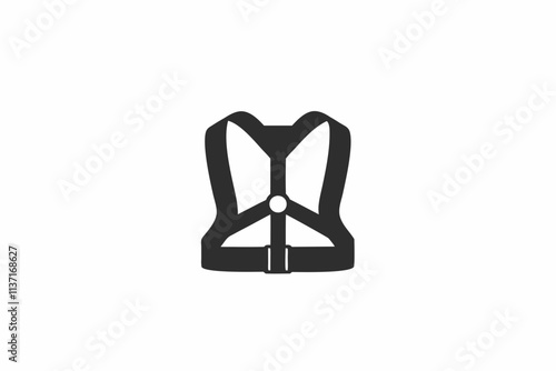 creative gym posture corrector figure concept icon and logo vector illustration