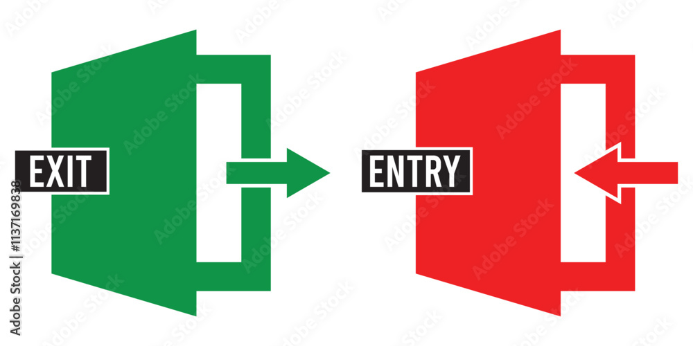 Fototapeta premium login and logout icon. door entry exit icon vector illustration eps 10.