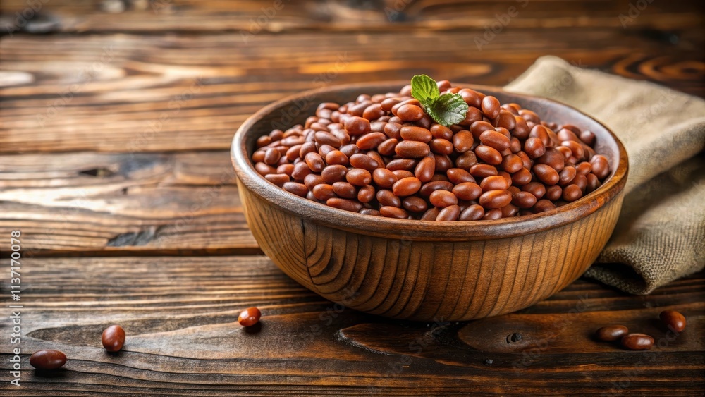 Cooked brown beans in a rustic bowl on wooden table, food, legumes, healthy, organic, vegetarian, protein, nutrition, plant-based Cooked brown beans in a rustic bowl on wooden table, food, legumes, healthy, organic, vegetarian, protein, nutrition, plant-based