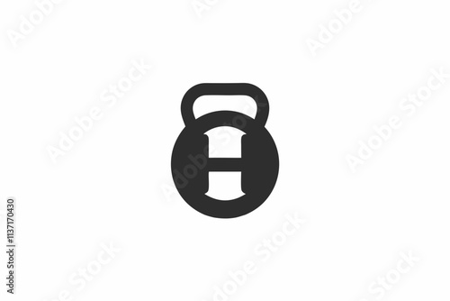 creative gym kettlebell icon and logo vector illustration