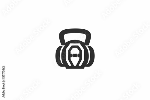 creative gym kettlebell icon and logo vector illustration