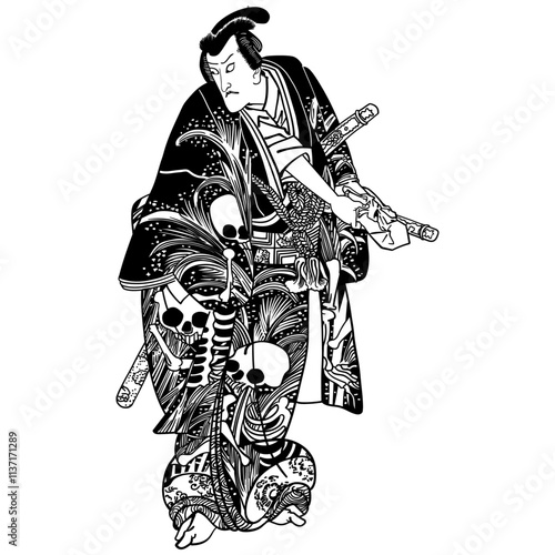 【市川団十郎・寺西閑心 （七代目市川団十郎）】【歌川国貞(三代目歌川豊国・豊国三代)】nukiyoe-0016