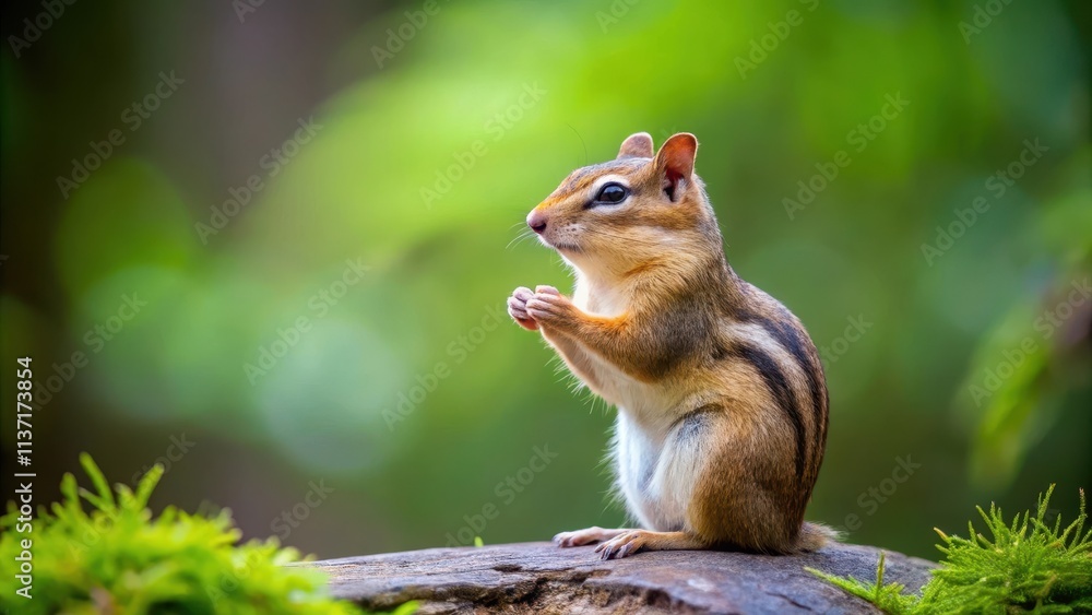 Chipmunk peacefully meditating in a serene forest setting, Chipmunk, meditation, peaceful, nature, animal, woodland Chipmunk peacefully meditating in a serene forest setting, Chipmunk, meditation, peaceful, nature, animal, woodland
