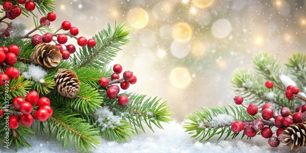 Festive winter berries and pine frame, Christmas, holiday, decorations, holly, pine cones, seasonal, red berries, greenery Festive winter berries and pine frame, Christmas, holiday, decorations, holly, pine cones, seasonal, red berries, greenery
