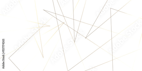 Abstract background with liens and triangles shape on white background. White and golden geometric overlapping rectangle pattern Geometric background soft shadows as patten ..White polygon textured .