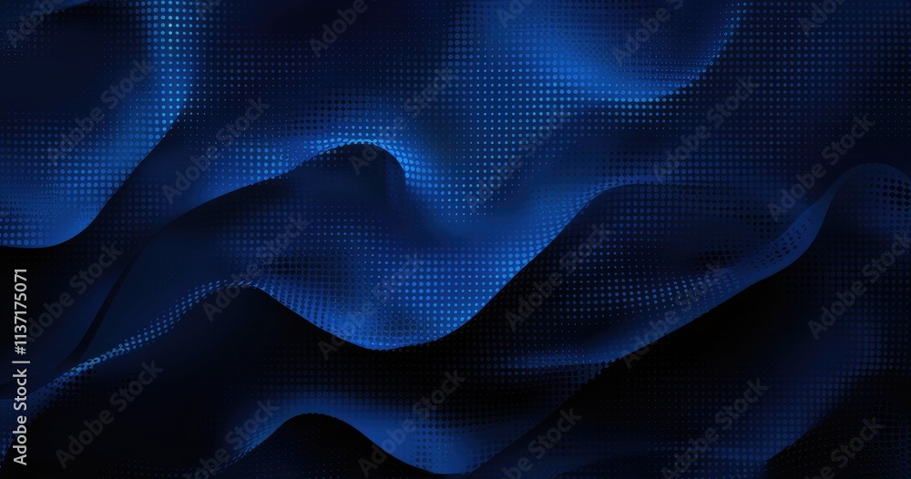 Obraz premium Abstract blue waves with a textured pattern, creating a dynamic visual effect.