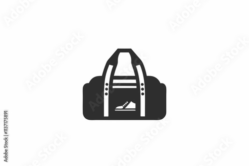 creative gym bag icon and logo vector illustration