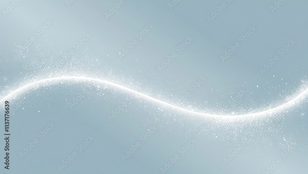 Fototapeta premium Sparkling White Wave on a Blue Background