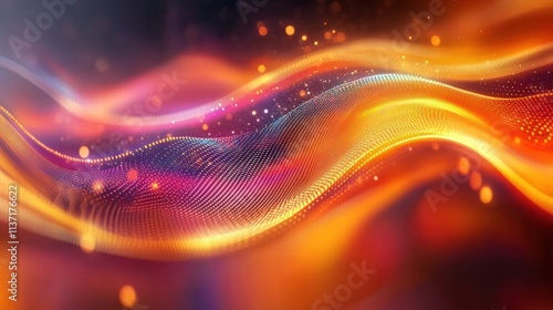 Abstract Orange and Purple Wave Background photo