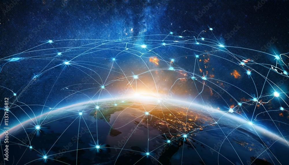 Obraz premium Beyond The Confines Of The Earth, Connecting With The Business