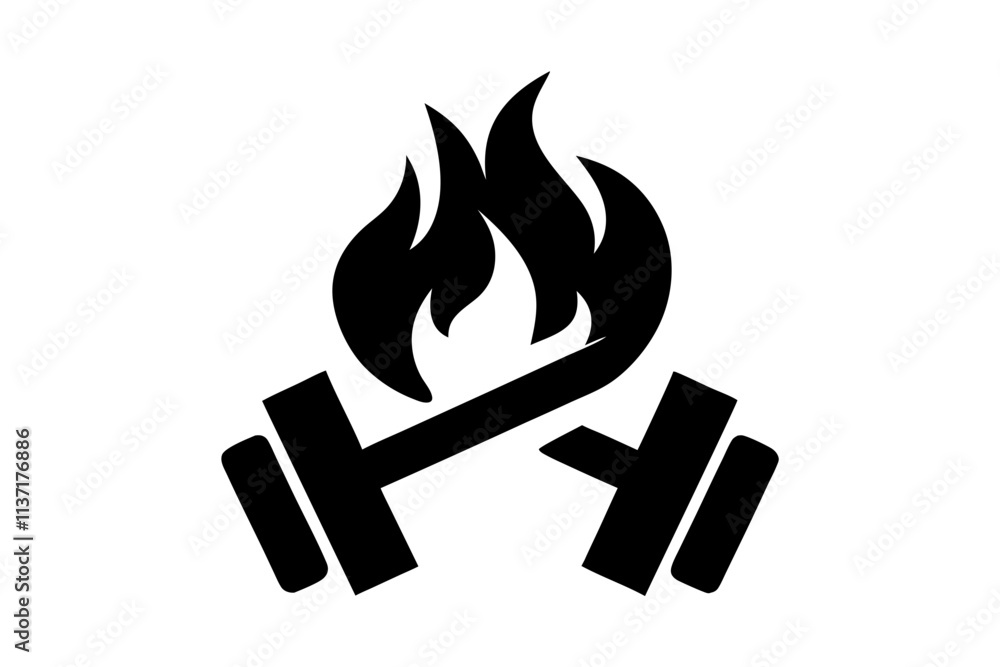 creative gym flame icon and logo vector illustration creative gym flame icon and logo vector illustration