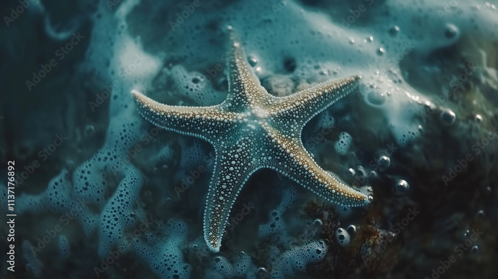 Top view of Starfish in the sea Top view of Starfish in the sea