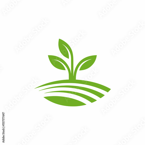 Minimalist Green Plant Logo icon for Eco Branding