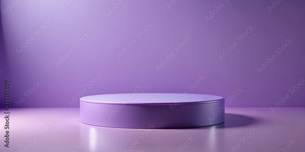 Minimal rendering of a blank purple curved cylinder podium in a landscape setting , podium, cylinder, minimal, rendering, blank Minimal rendering of a blank purple curved cylinder podium in a landscape setting , podium, cylinder, minimal, rendering, blank