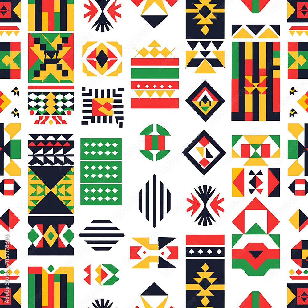 Fototapeta premium Vibrant Geometric Patterns in Bold Colors