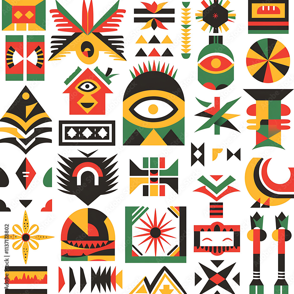 Fototapeta premium Colorful Geometric Patterns in Bold Design