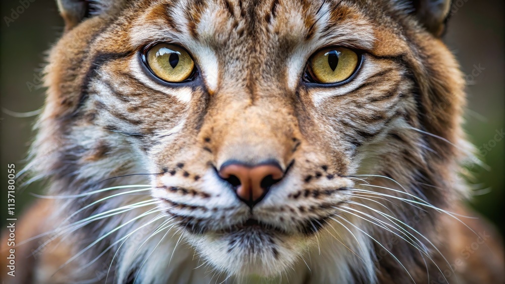Close up of a lynx muzzle showing whiskers, fur and nose, lynx, wildlife, animal, predator, feline, close up, whiskers, fur Close up of a lynx muzzle showing whiskers, fur and nose, lynx, wildlife, animal, predator, feline, close up, whiskers, fur