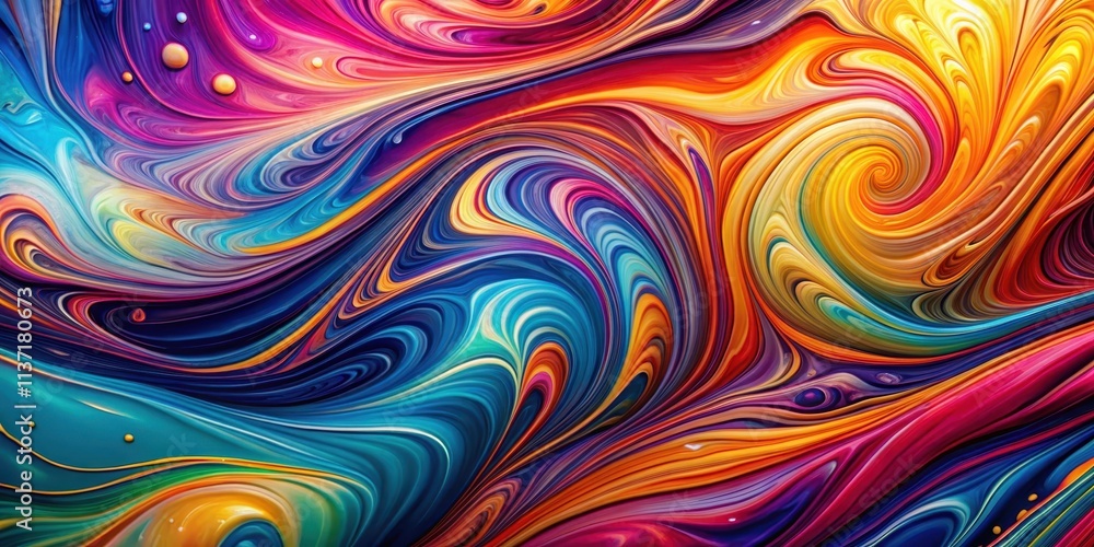 Obraz premium Fluid liquid abstract background with colorful swirling patterns, fluid, liquid, abstract, background, colorful, swirling