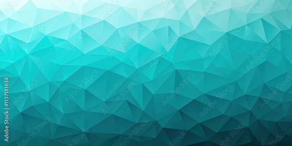 Obraz premium Abstract turquoise blue gradient low polygon shaped background, abstract, turquoise, blue, gradient, low polygon, shape, geometric