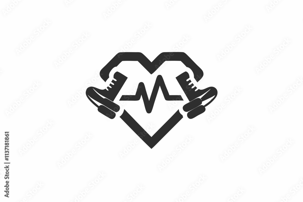 creative gym cardio icon and logo vector illustration creative gym cardio icon and logo vector illustration