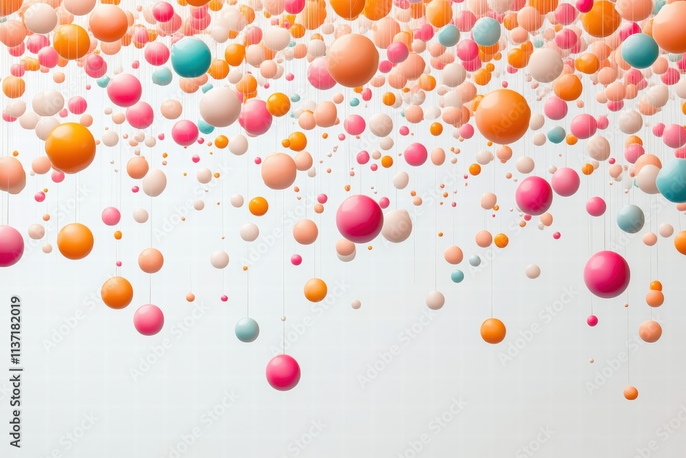 Colorful Hanging Spheres, Abstract Background