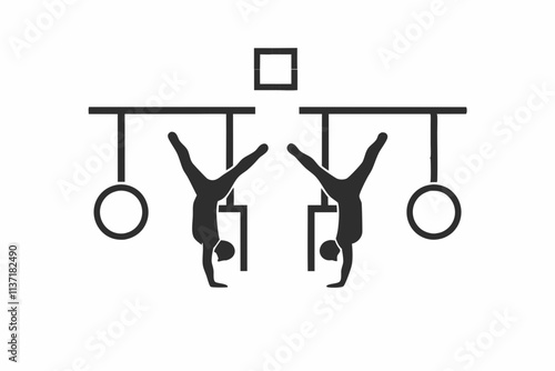 creative gym calisthenics and gymnastics concept icon 