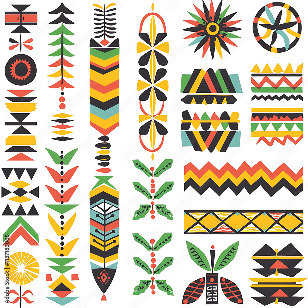 Fototapeta premium Colorful Geometric Patterns and Shapes for Design Projects