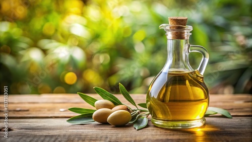 Close-up of a bottle of pure oleic acid, a fatty acid commonly found in olive oil , skincare, cosmetics, beauty photo