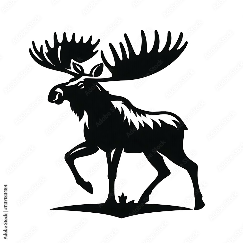 Moose logo vector, Moose vector icon, Moose Silhouette Vector Illustration black and white Moose logo vector, Moose vector icon, Moose Silhouette Vector Illustration black and white