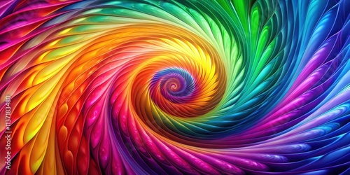 Wallpaper Mural Spiral background with vibrant colors and abstract design, abstract, vibrant, colors, swirl, pattern, hypnotic, geometric Torontodigital.ca