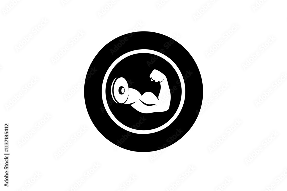 creative biceps curl icon and logo vector illustration creative biceps curl icon and logo vector illustration