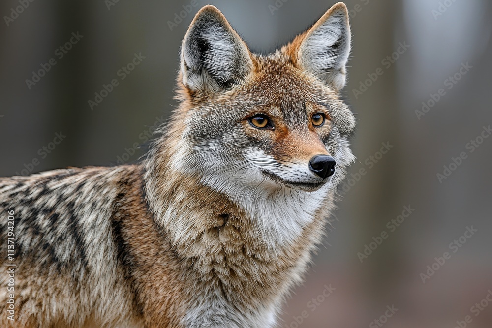 Fototapeta premium Agile Cunning Animal in Isolated Savannah Landscape