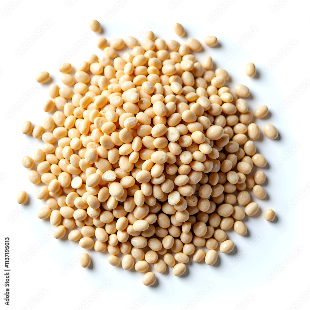 Close up of a pile of freshly harvested light tan soybean seeds for culinary use, photography of still life concept. Close up of a pile of freshly harvested light tan soybean seeds for culinary use, photography of still life concept.