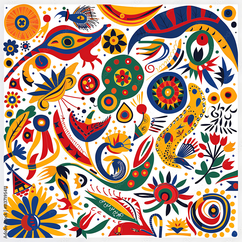 Naklejka premium Colorful Abstract Shapes and Patterns for Design Use