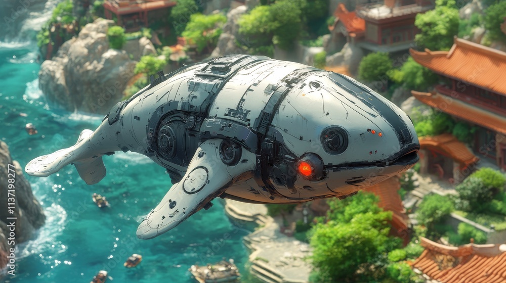 custom made wallpaper toronto digitalFuturistic Whale Craft