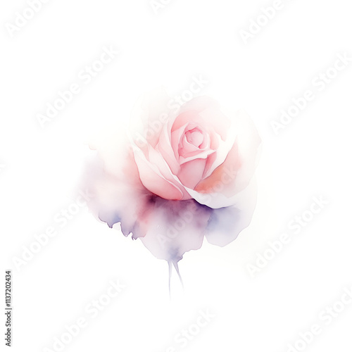 Watercolor Roses Flowers on Transparent Background