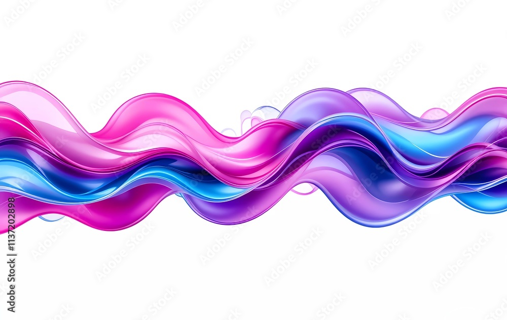 Abstract Neon Glowing Fluid Waves in Pink and Blue Shades Abstract Neon Glowing Fluid Waves in Pink and Blue Shades