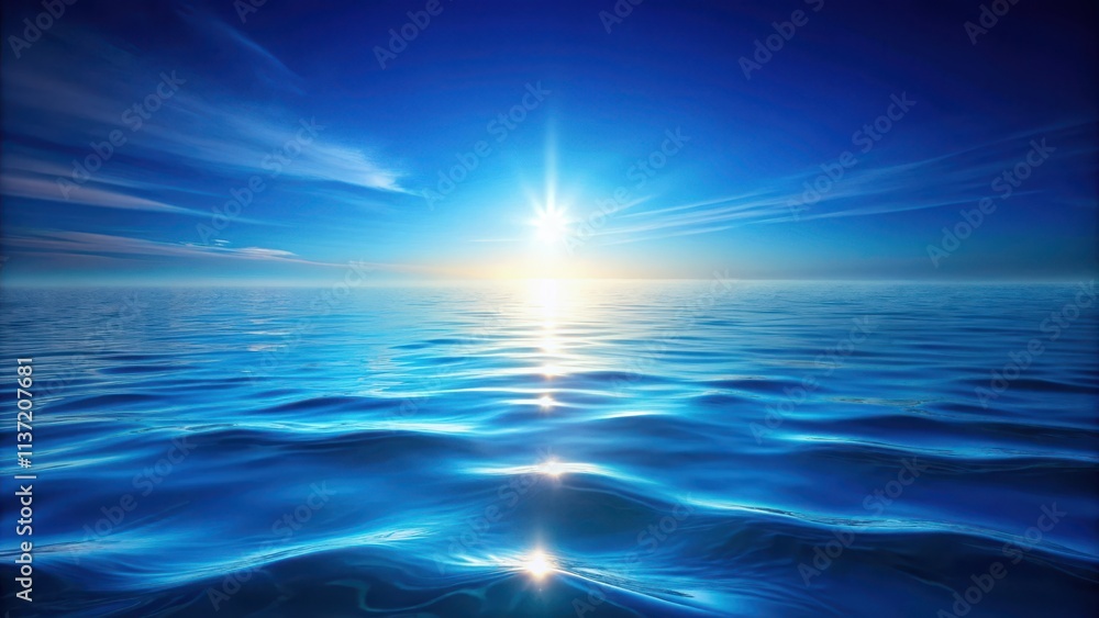 Abstract render of a serene seascape with glowing blue water , abstract, render, seascape, calm water, bright glow, blue Abstract render of a serene seascape with glowing blue water , abstract, render, seascape, calm water, bright glow, blue