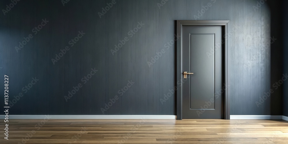 Modern interior featuring a sleek black door and wooden floor, modern, interior, sleek, black door, wooden floor, contemporary Modern interior featuring a sleek black door and wooden floor, modern, interior, sleek, black door, wooden floor, contemporary