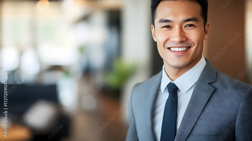 Happy Smiling Businessman Wearing A Grey Suit Happy Smiling Businessman Wearing A Grey Suit