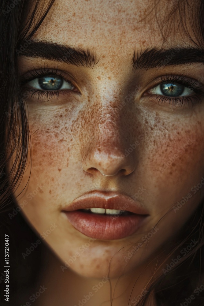 Emotional portrait with strong expression, soft focus, detailed features Emotional portrait with strong expression, soft focus, detailed features