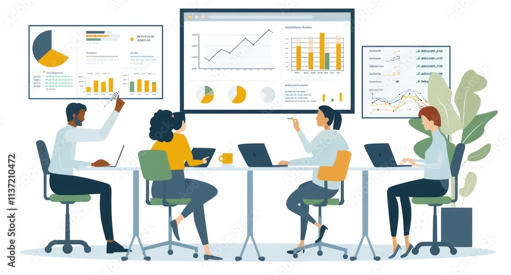 Business Meeting with Data Analysis Presentation Business Meeting with Data Analysis Presentation