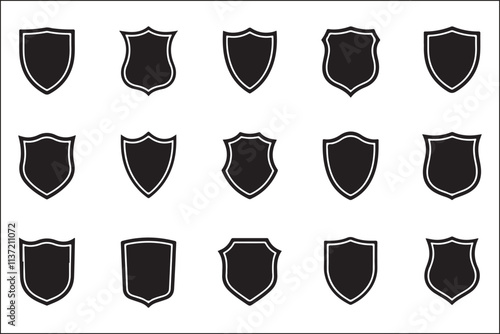 Shield Logo Vector Graphics Stock Set
