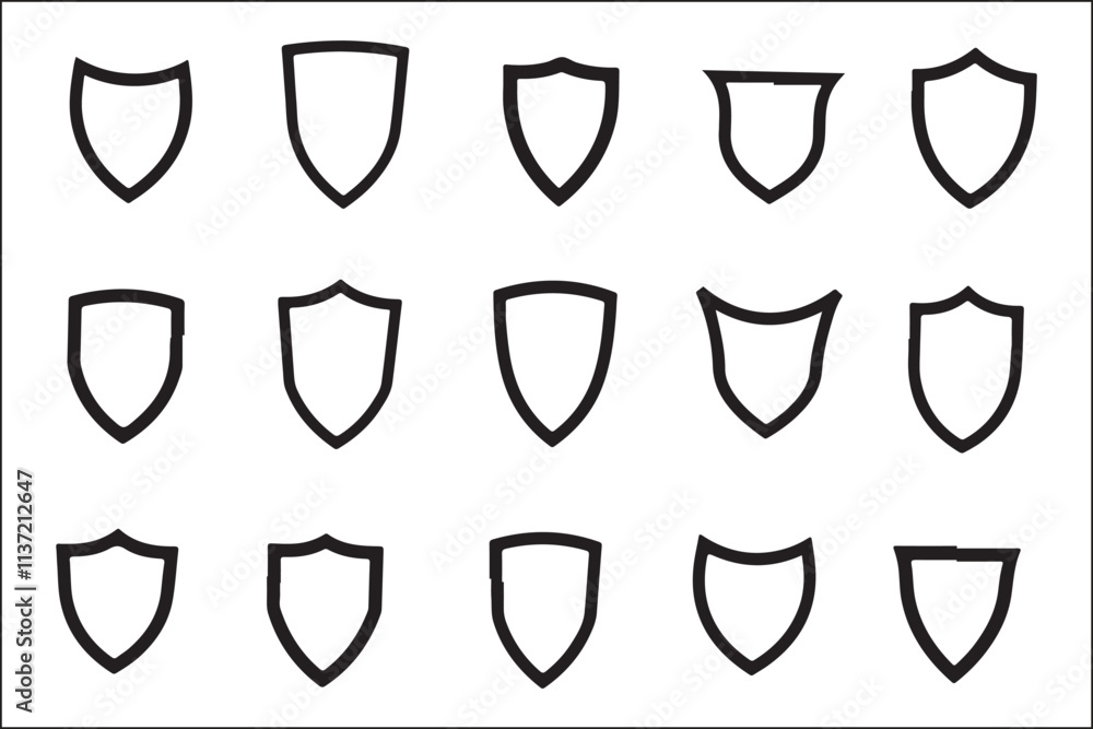 Shield Logo Vector Graphics Stock Set Shield Logo Vector Graphics Stock Set