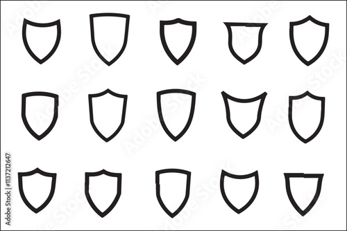 Shield Logo Vector Graphics Stock Set