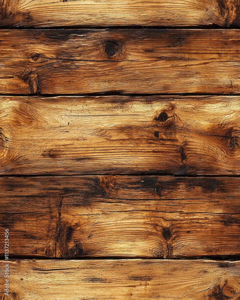 Naklejka premium Rustic wood texture pattern with natural grain and warm tones