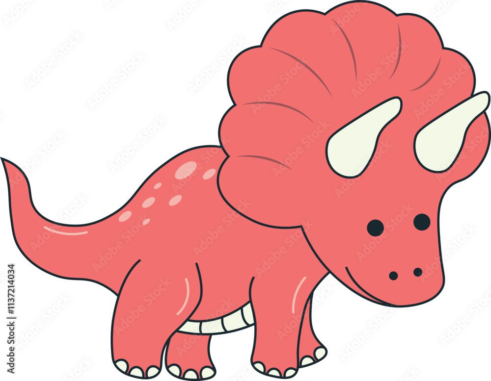 Fototapeta premium Dinosaurs Illustration in Flat Cartoon Design. Isolated Vector Character