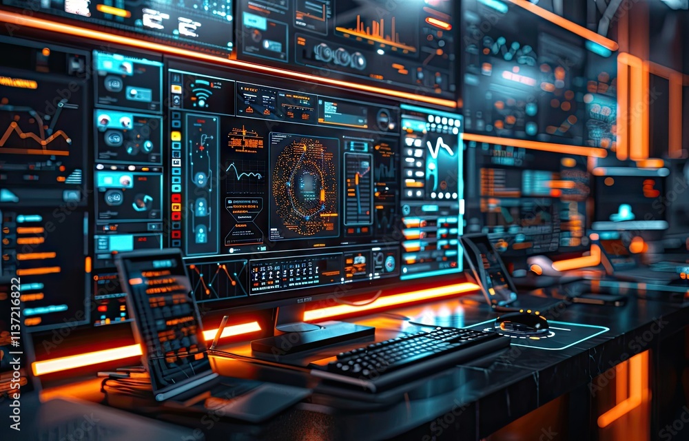 Futuristic Control Room Interface