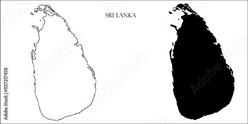 Sri Lanka Blank Map, Sri Lanka Map Outline Vector Images