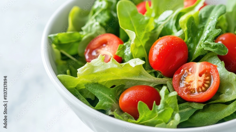 Fresh Salad with Cherry Tomatoes and Greens